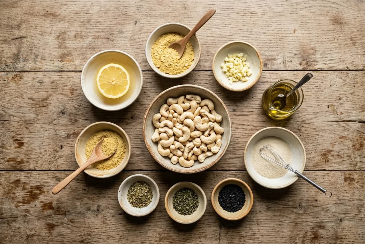 Les ingrédients de la recette : Faux fromage à tartiner aux noix de cajou