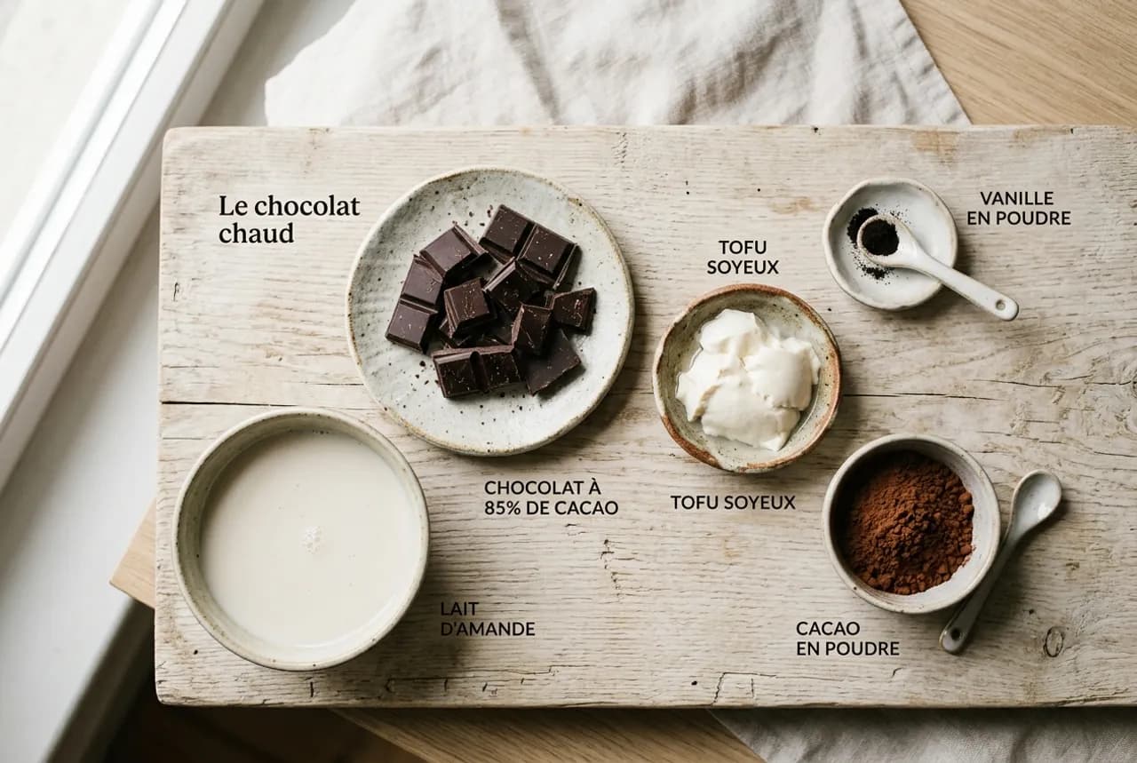 Les ingrédients de la recette : Le chocolat chaud