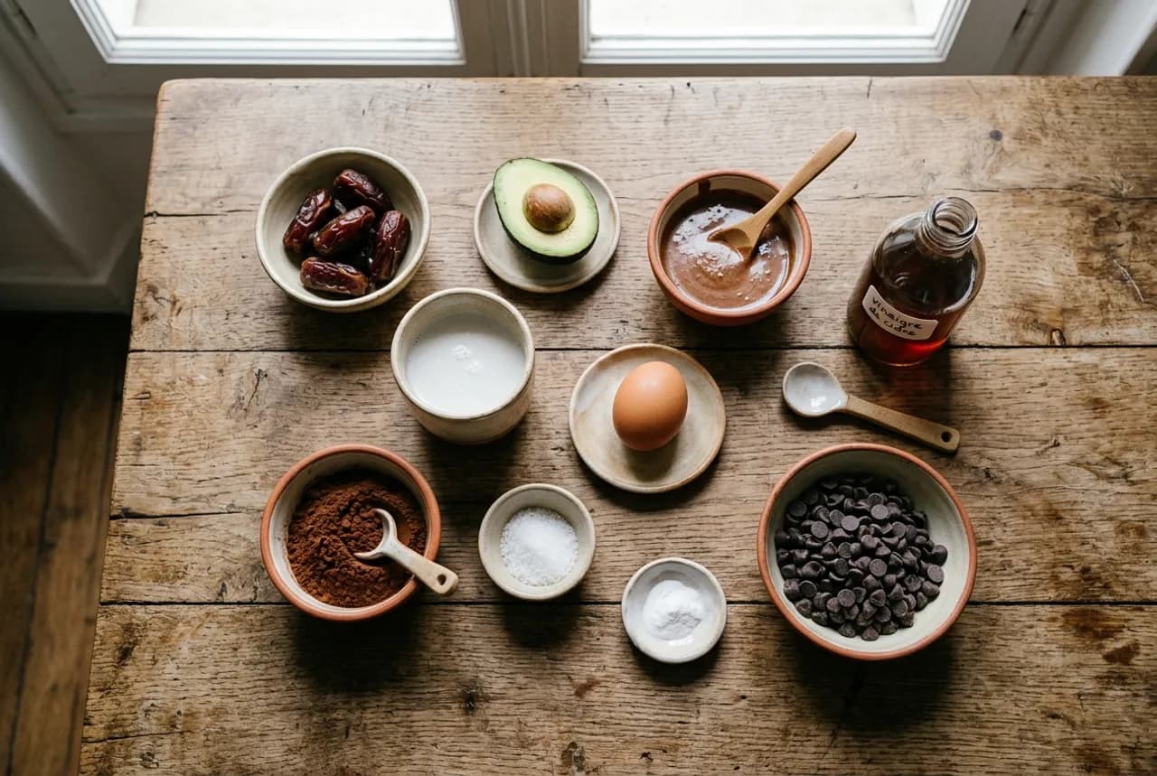 Les ingrédients de la recette : Muffins au chocolat (et 3 douceurs aux fruits)