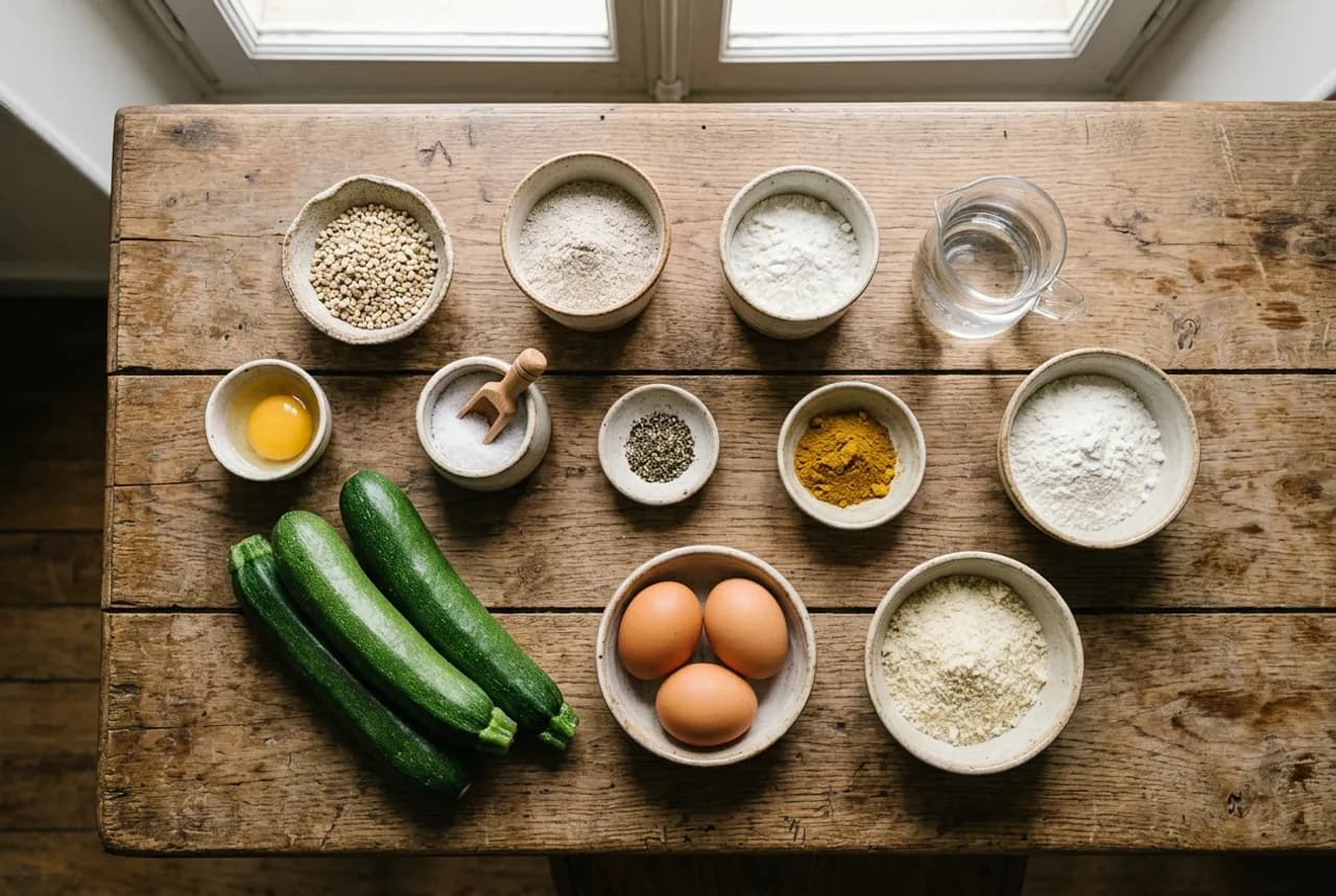 Les ingrédients de la recette : Tarte aux courgettes et Curry