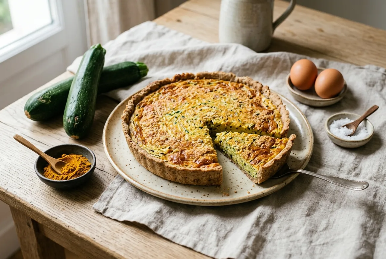Tarte aux courgettes et Curry